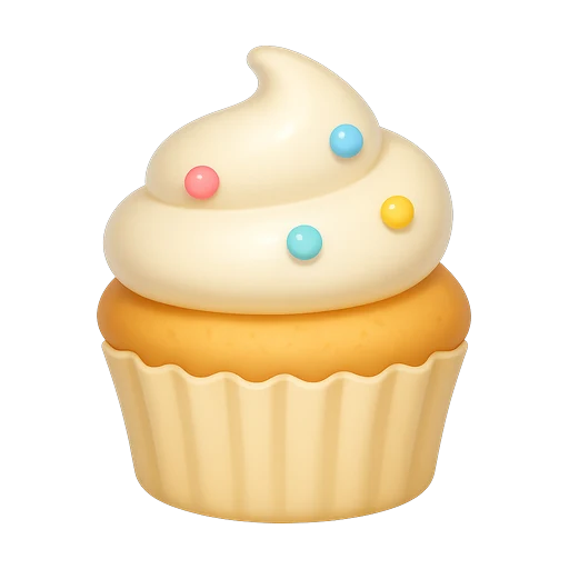 Vanilla sprinkle cupcake, the starting bake in 2048 Cupcakes