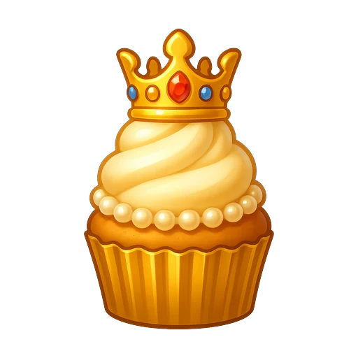 Royal crown cupcake, the winning bake in 2048 Cupcakes