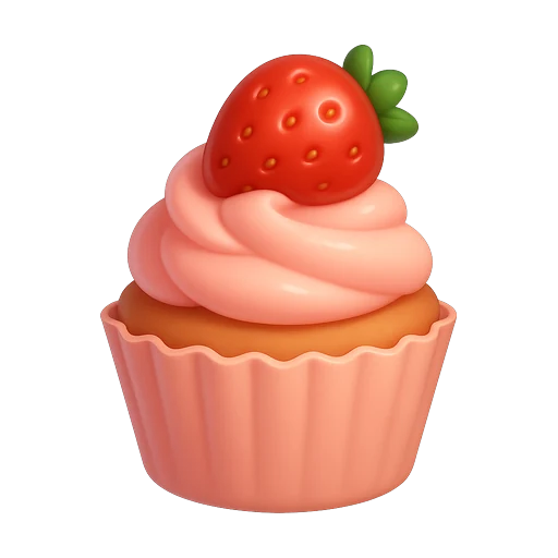 Strawberry cupcake tile in 2048 Cupcakes