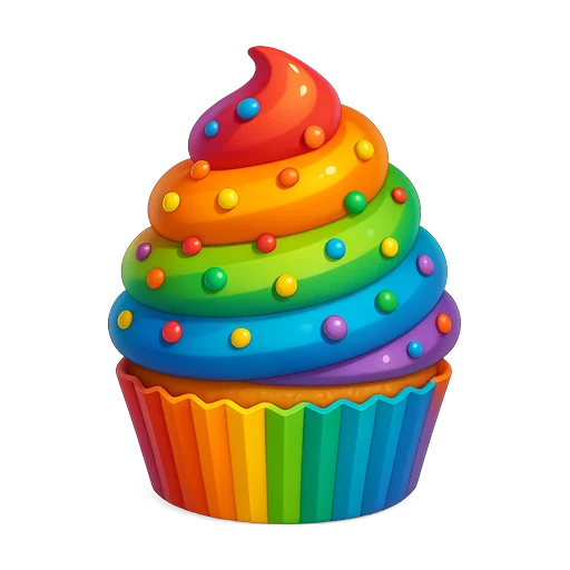 Rainbow sprinkle cupcake tile in 2048 Cupcakes